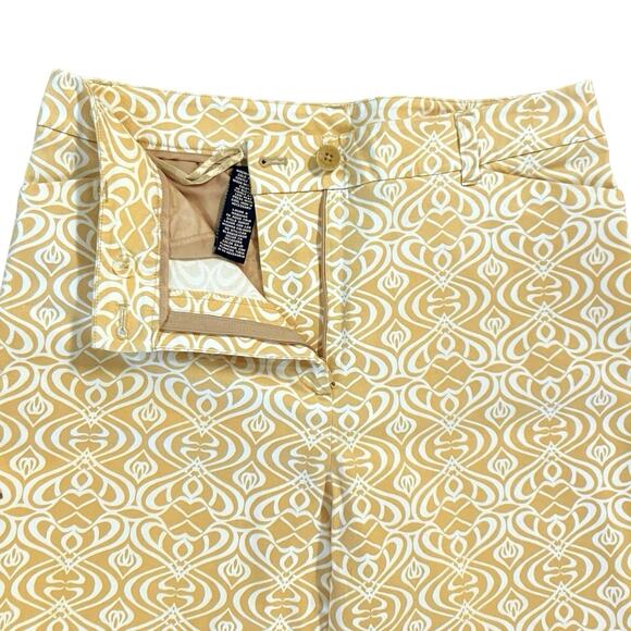 Jones New York Signature Women's Golden/Tan/White Print Capri Crop Pants SZ 8 - Picture 4 of 8
